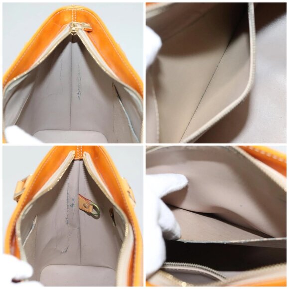 LOUIS VUITTON Monogram Vernis Houston Hand Bag Beige M91004 LV Auth bs26252 - Picture 16 of 16